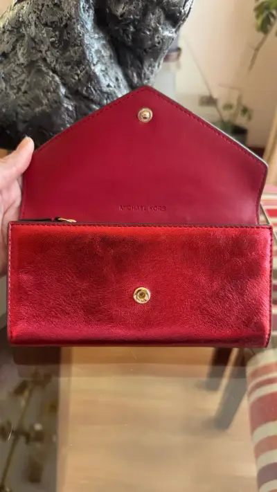 Cartera de Cuero Roja Michael Kors - miniatura 2