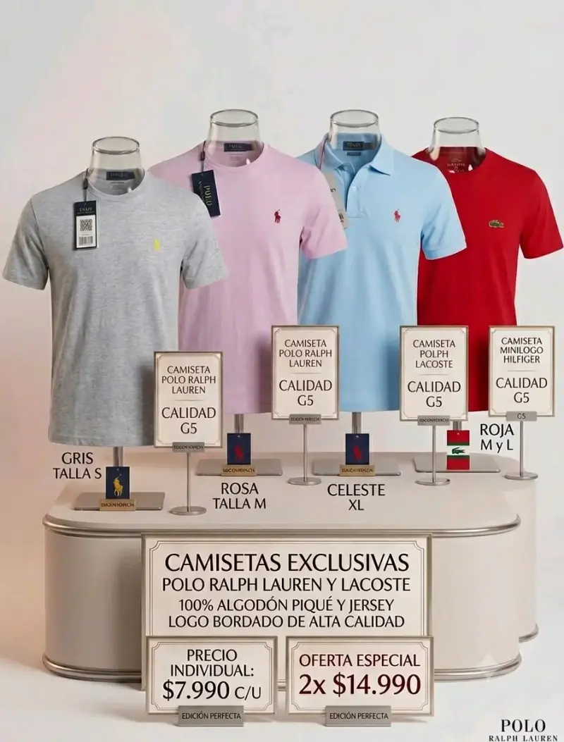 Poleras g5 de Algodón