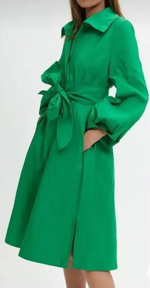 Vestido verde Carolina Herrera con lazo - 2