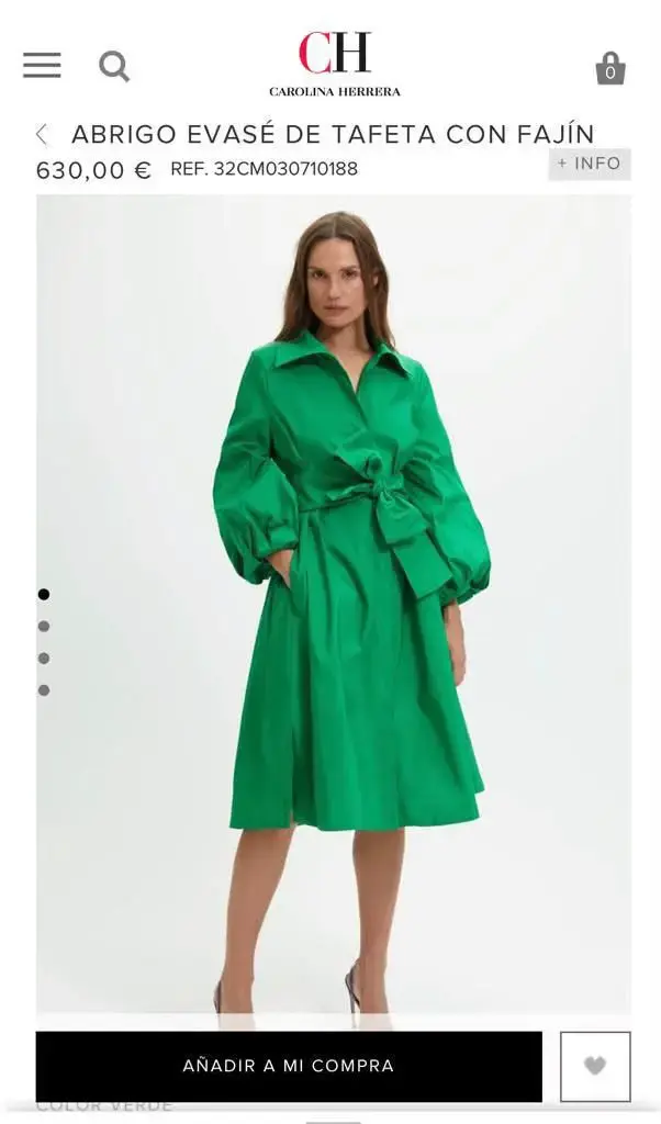 Vestido verde Carolina Herrera con lazo - 5