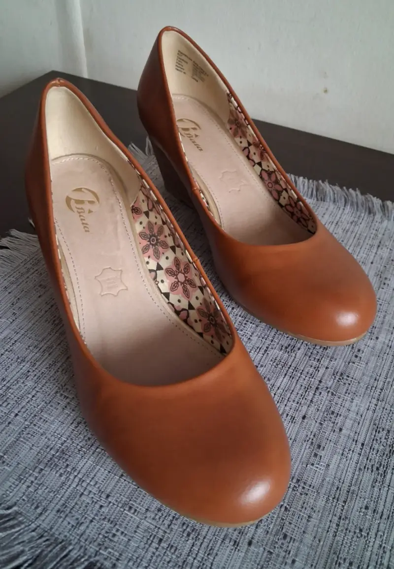 Zapatos con tacón chino cafés - 3