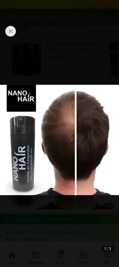 Nano Hair 30g Fibra Capilar Instantánea - miniatura 1