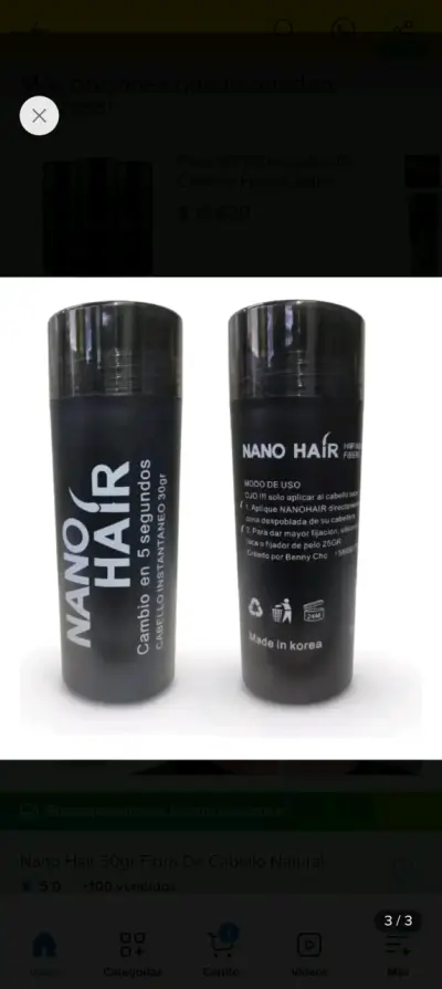 Nano Hair 30g Fibra Capilar Instantánea - miniatura 2