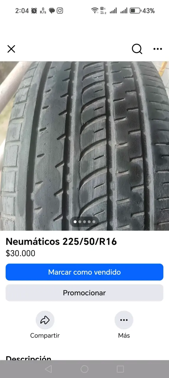 Neumático usado 225/50/R16 en buen estado