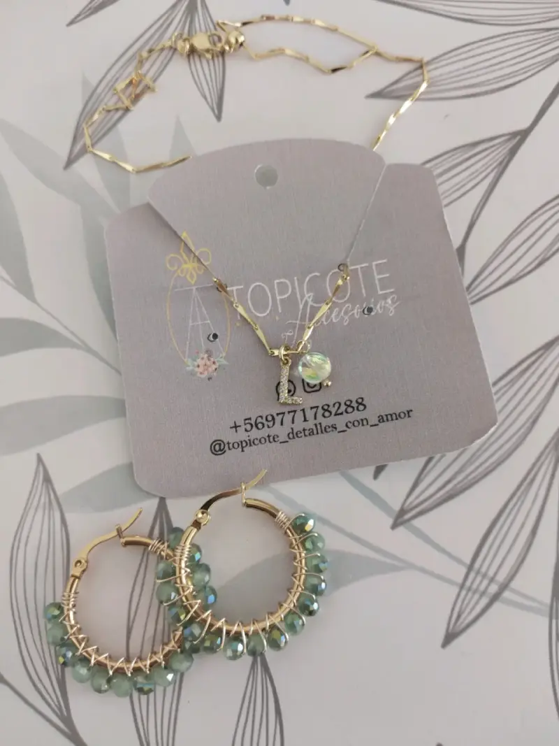 Set de Joyas personalizadas baño en oro - 6
