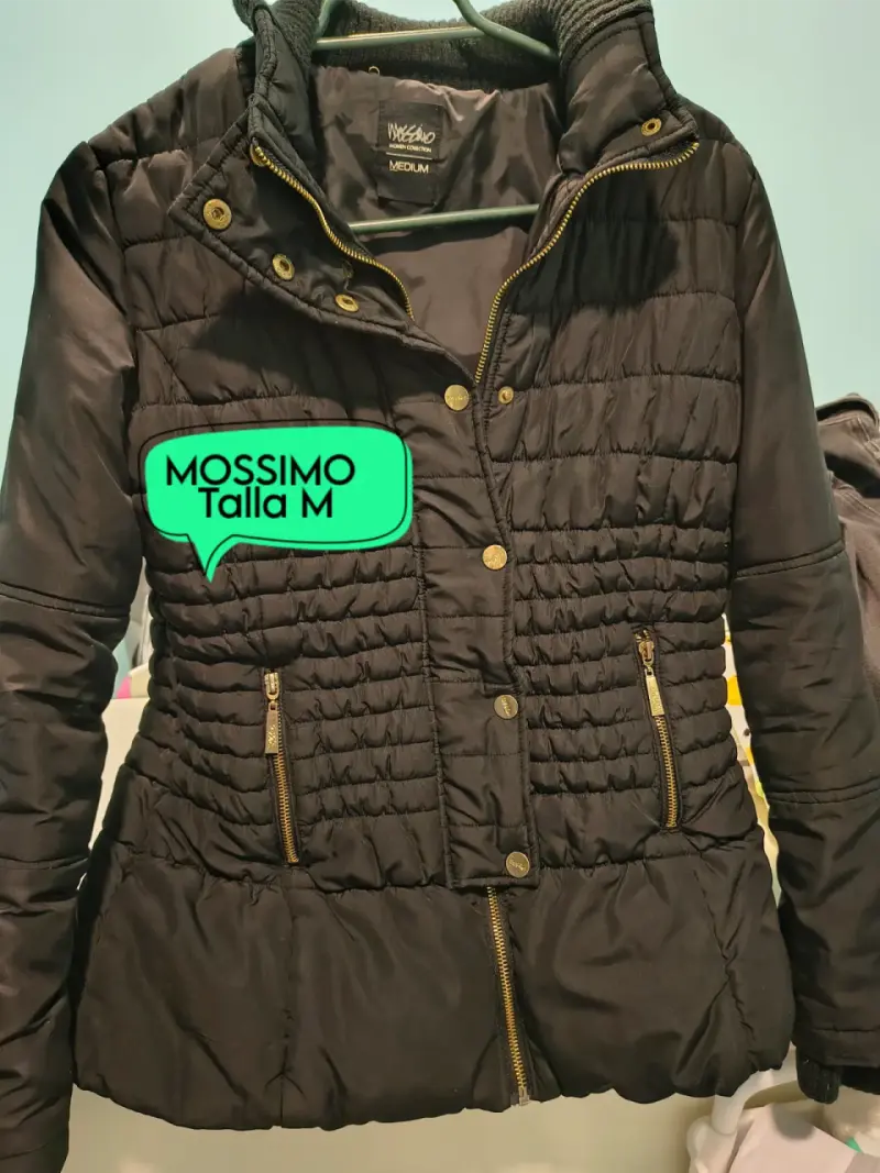 Chaqueta acolchada negra Mossimo talla M