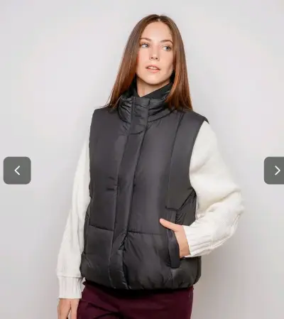 Chaqueta Acolchada sin mangas  Negro para Mujer - miniatura 2
