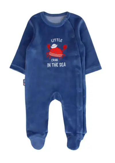 Enterito bebé azul con diseño de cangrejo - miniatura 2
