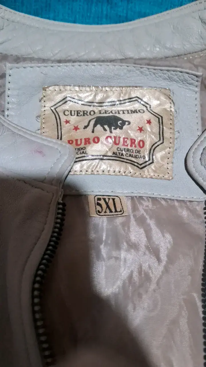 Chaqueta de cuero legítimo talla 5XL - 2