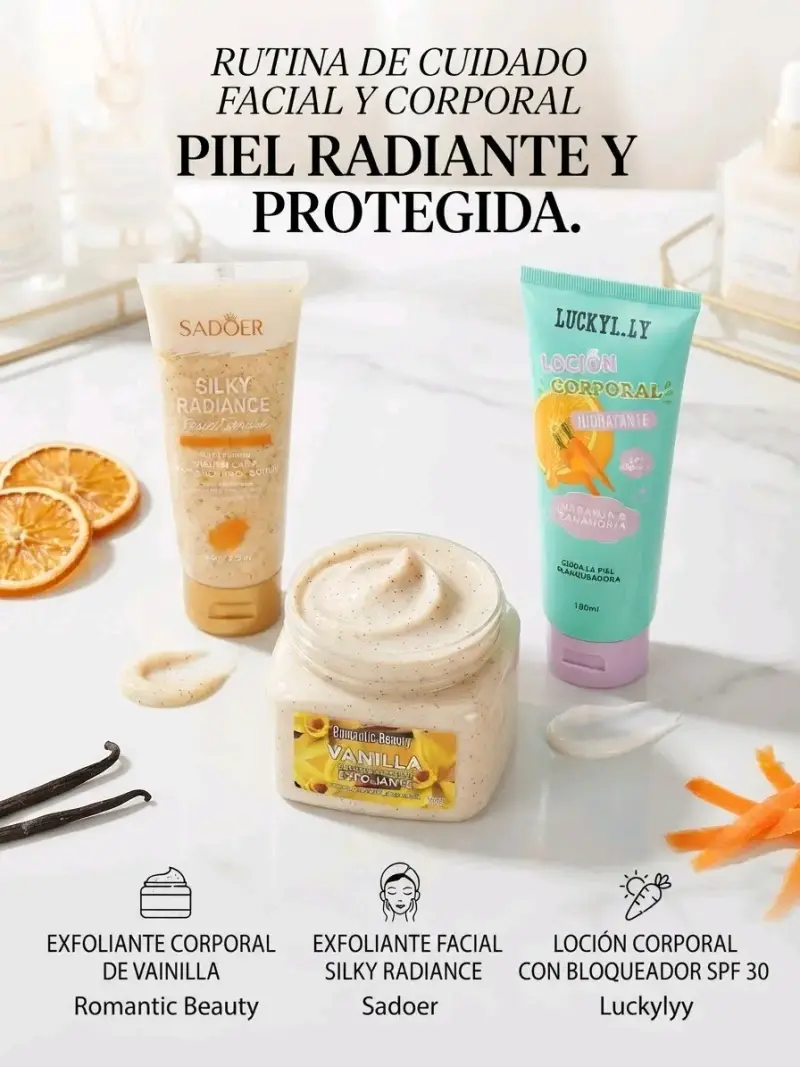 Set de Cuidado Facial y Corporal con Exfoliantes y Loción Hidratante - 2