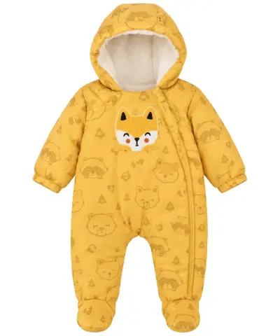 Enterito de invierno amarillo para bebé con diseño de zorro - miniatura 1