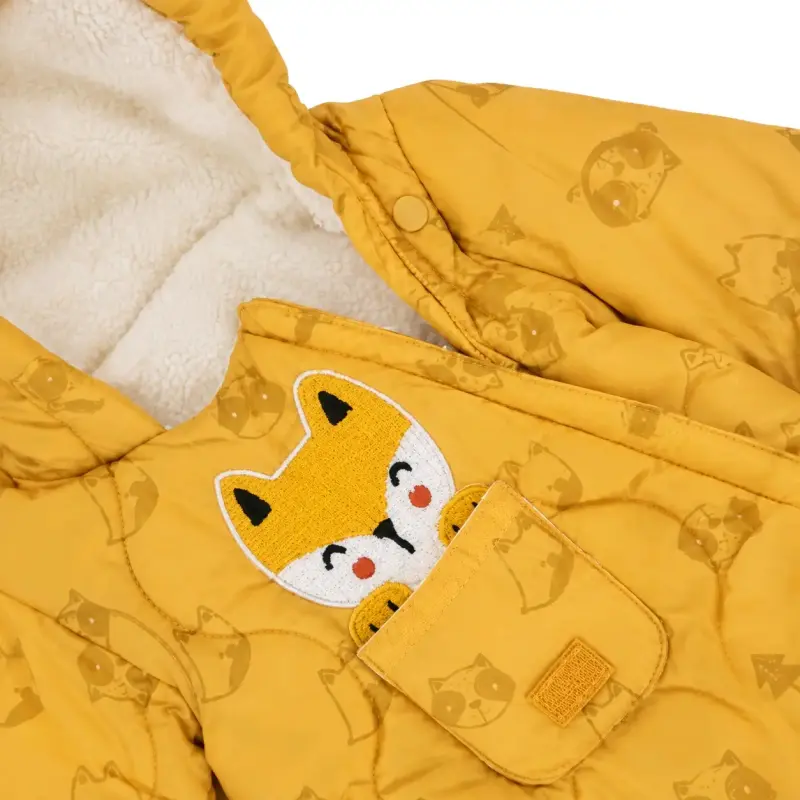 Enterito de invierno amarillo para bebé con diseño de zorro - 3