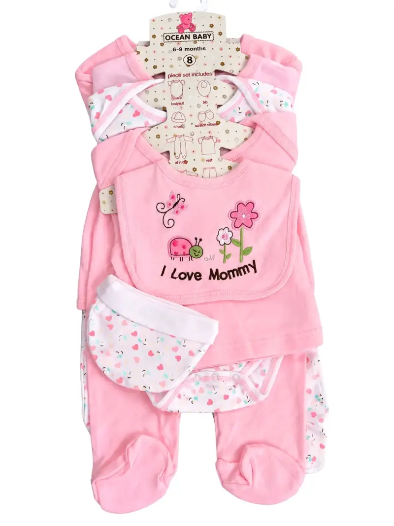 Set de ropa para bebé 8 piezas Ocean Baby rosa - 1