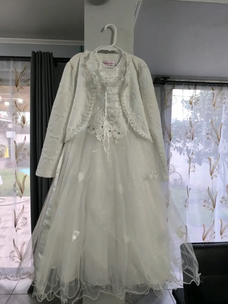 Vestido de Primera Comunión Blanco con Chaqueta - 1