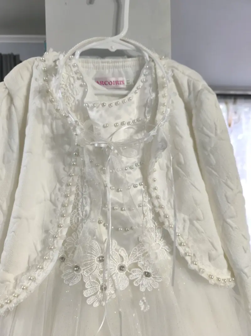 Vestido de Primera Comunión Blanco con Chaqueta - 3