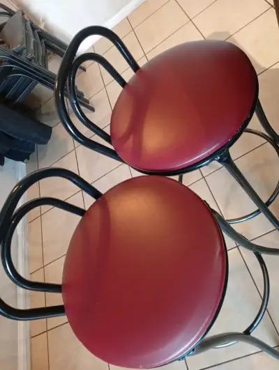 Set de 4 sillas altas de bar con asiento Burdeo - miniatura 2