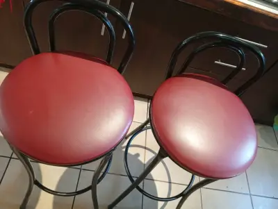 Set de 4 sillas altas de bar con asiento Burdeo - miniatura 3