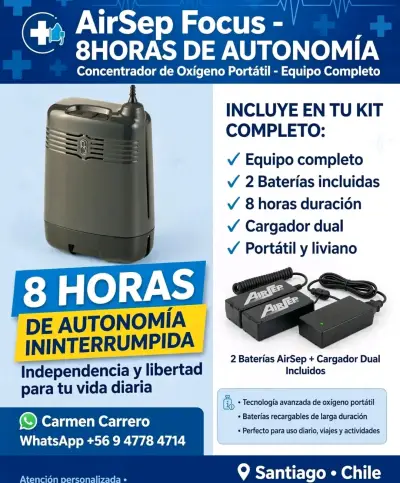 Concentrador de Oxígeno Portátil AirSep Focus 8 Horas - miniatura 1