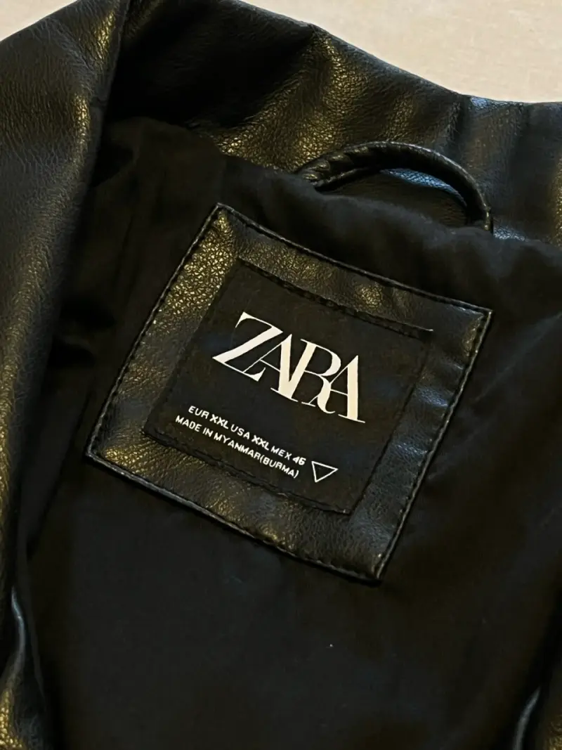 Chaqueta de cuero sintético negra Zara para hombre - 2