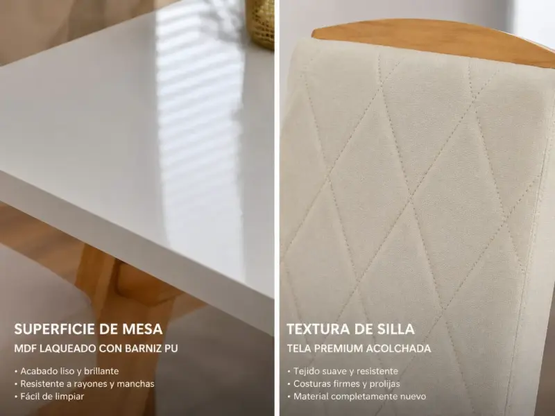 Juego de comedor moderno con sillas tapizadas - 2