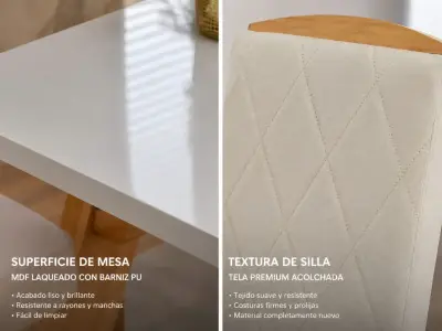 Juego de comedor moderno con sillas tapizadas - miniatura 2