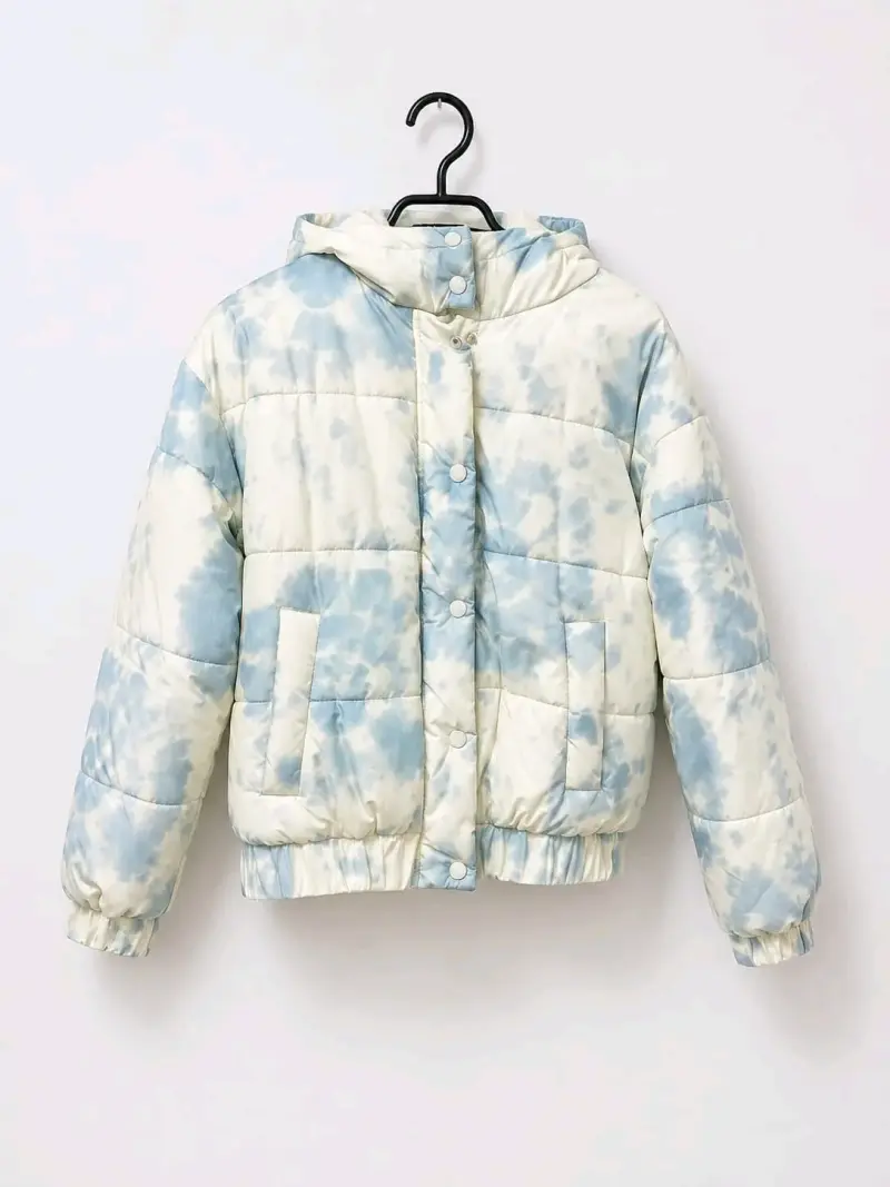 Chaqueta acolchada con capucha diseño tie-dye - 1