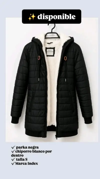 Parka negra con chiporro interior talla S - miniatura 1