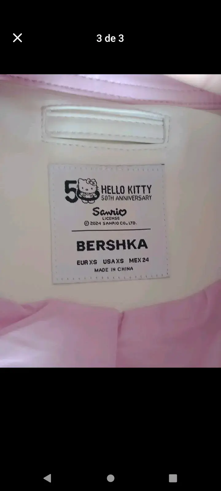Chaqueta Hello Kitty rosa y blanca Bershka - 3