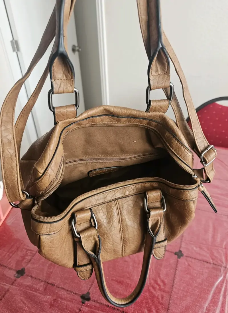 Bolso de mano marrón Secret con correa ajustable - 3