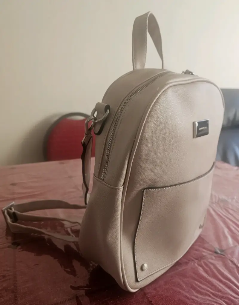 Mochila beige Rosa de cuero sintético Amphora - 1