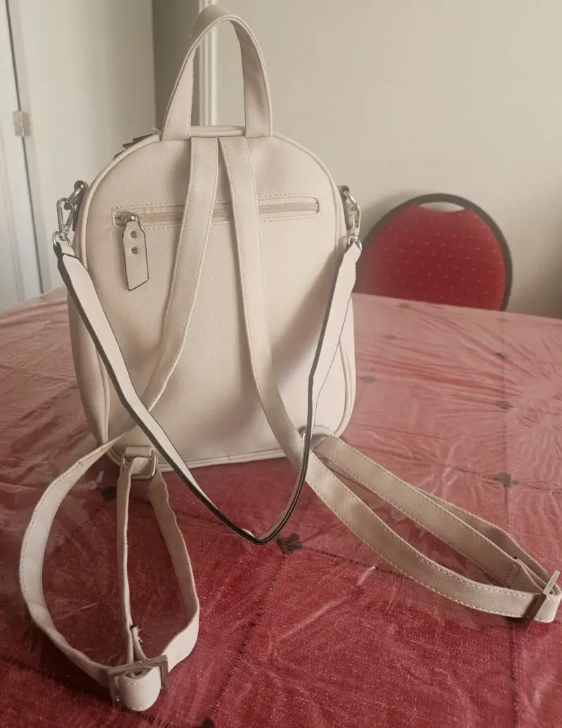 Mochila beige Rosa de cuero sintético Amphora - 2