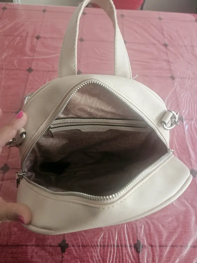 Mochila beige Rosa de cuero sintético Amphora - 3