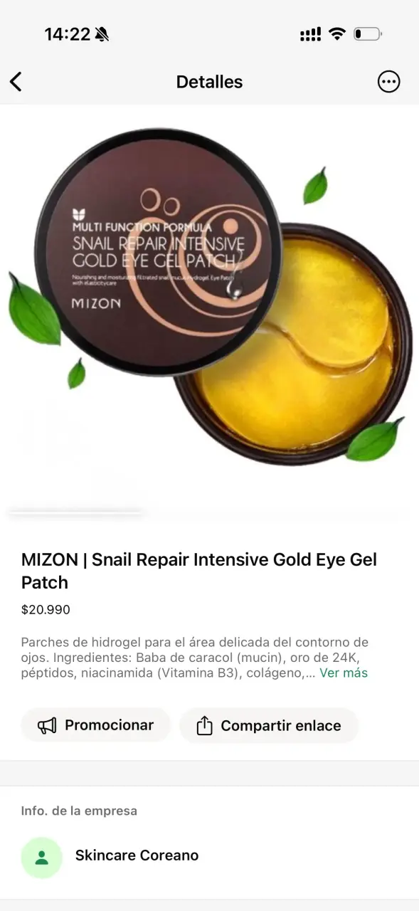 Parches de Hidrogel Mizon Snail Repair Intensive - 1