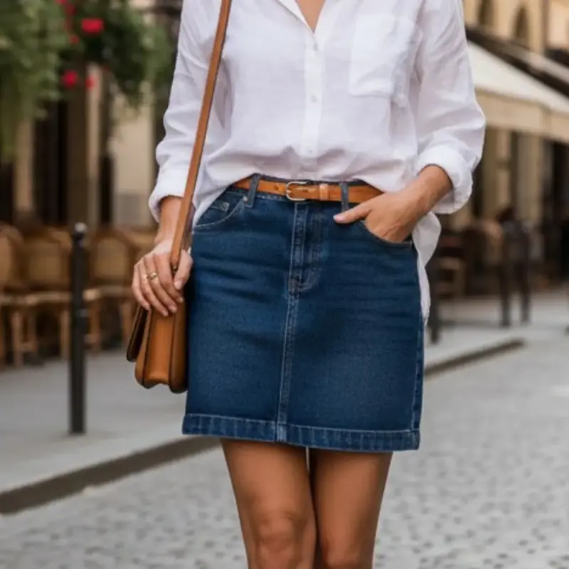 Minifalda de Mezclilla Azul para Mujer Forever 21 - 5
