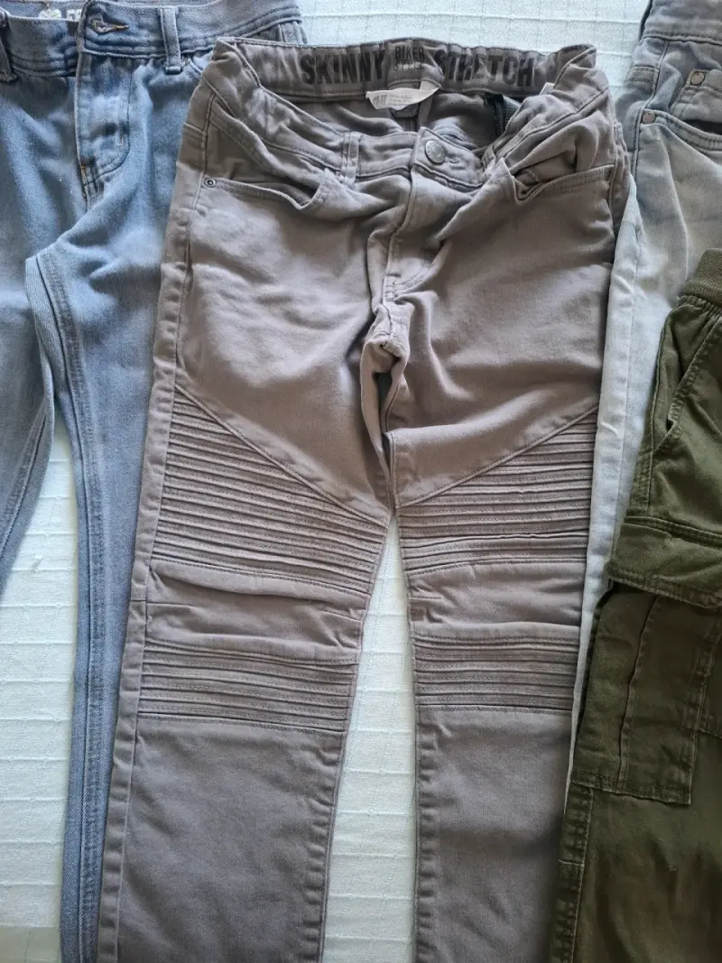Pantalones skinny biker stretch grises para hombre - 1