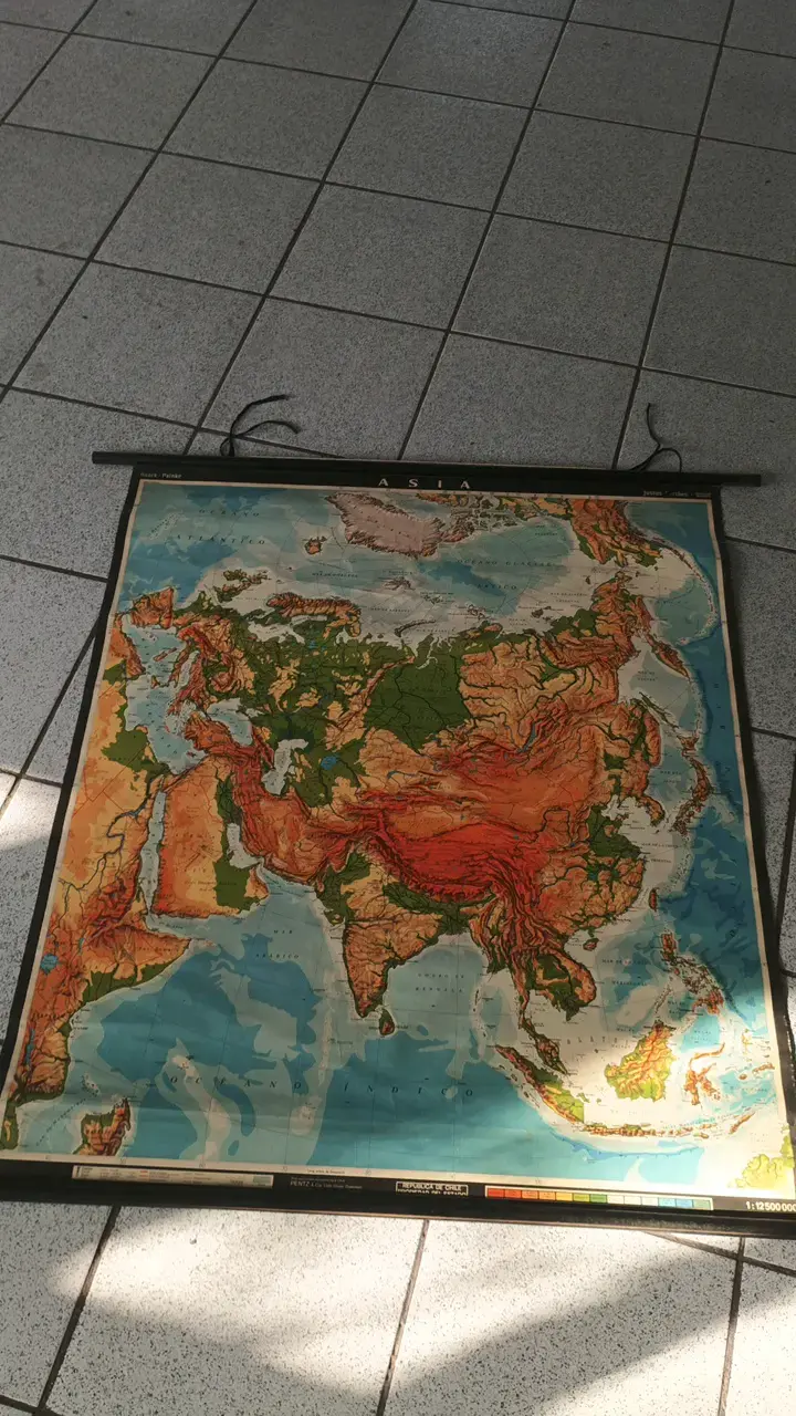 Mapa mural de Asia vintage