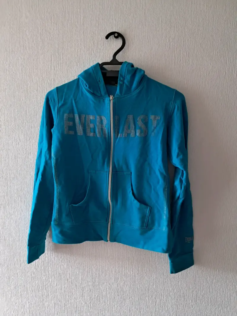 Polerón con capucha azul Everlast para mujer