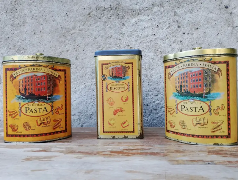 Set de latas decorativas vintage para pasta y galletas - 1
