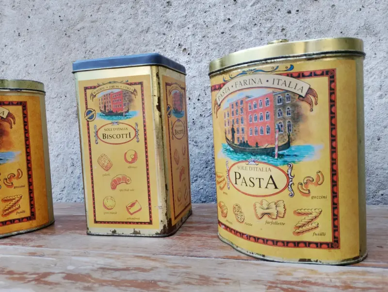 Set de latas decorativas vintage para pasta y galletas - 2