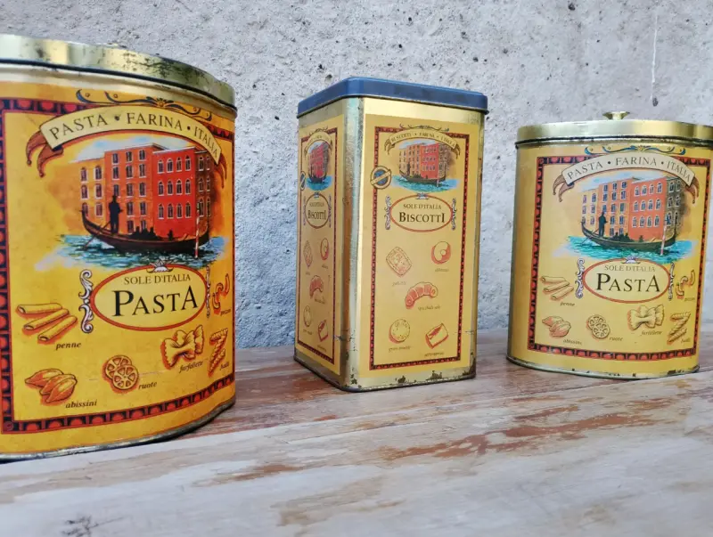 Set de latas decorativas vintage para pasta y galletas - 3