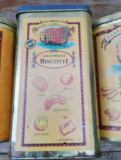 Set de latas decorativas vintage para pasta y galletas - miniatura 5
