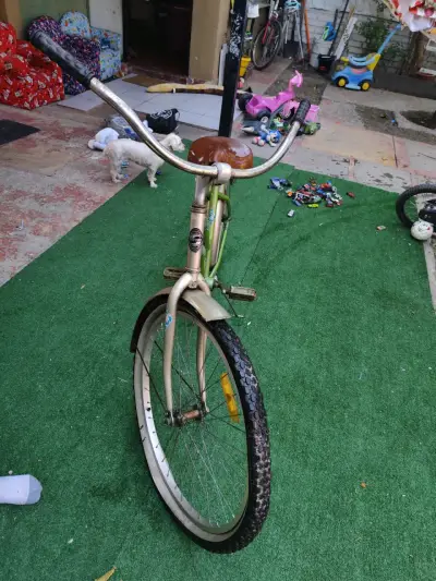 Bicicleta vintage Oxford verde con asiento marrón - miniatura 1