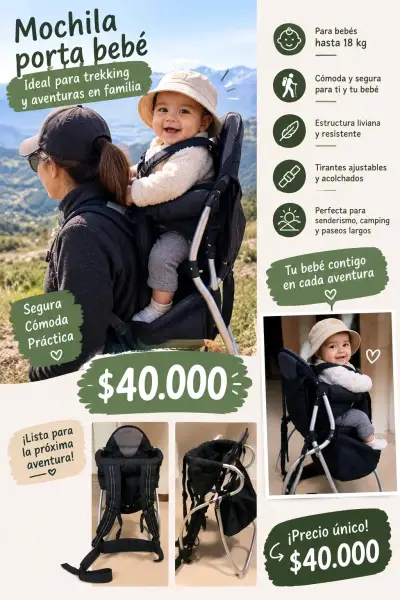 Mochila porta bebé para trekking y aventuras - miniatura 1