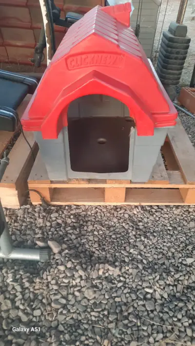 Caseta para perro Clicknew roja y gris - miniatura 1
