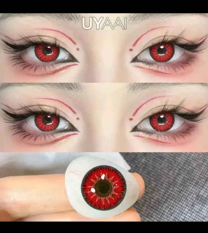 Lentes de contacto rojos UYAII para cosplay