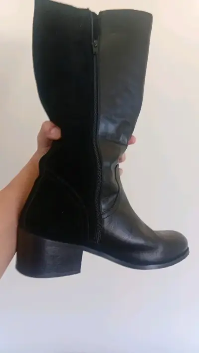 Botas de cuero negro  talla 39 - miniatura 1