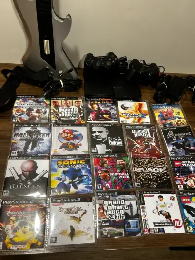 Consola Play2+Memory+2 Controles+20 juegos+Guitarr - miniatura 4