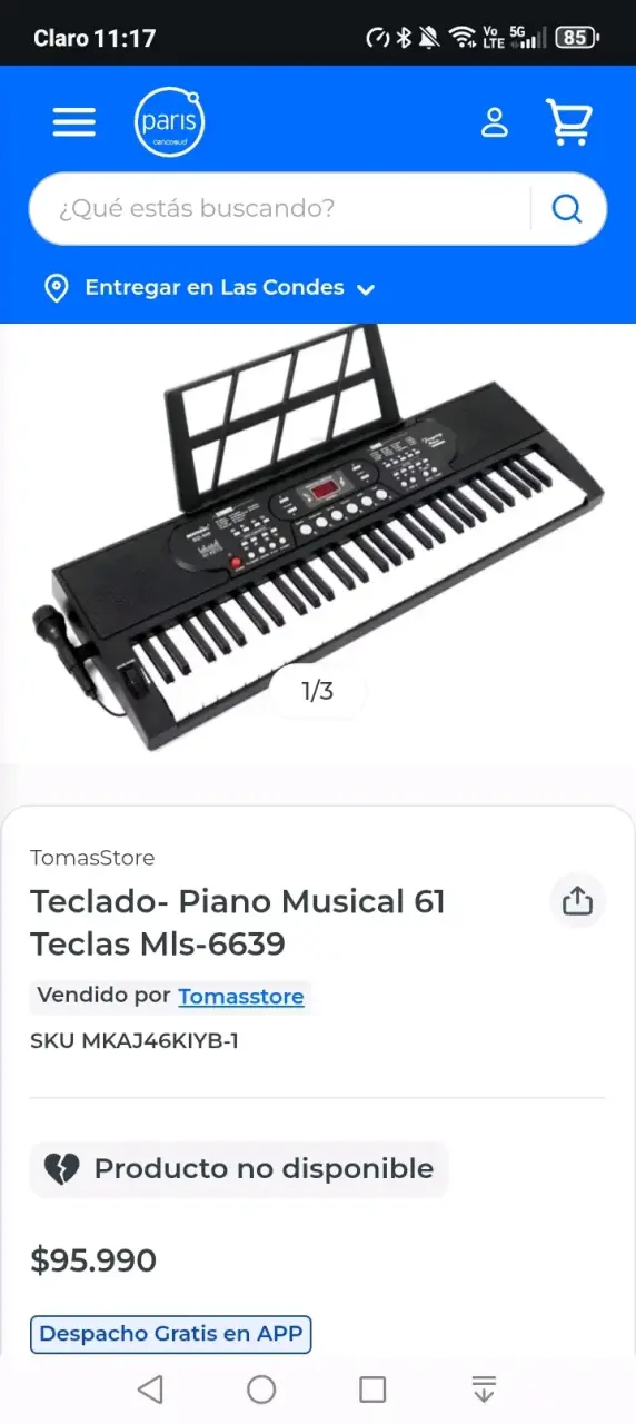 Teclado musical 61 teclas (sin micrófono) - 1