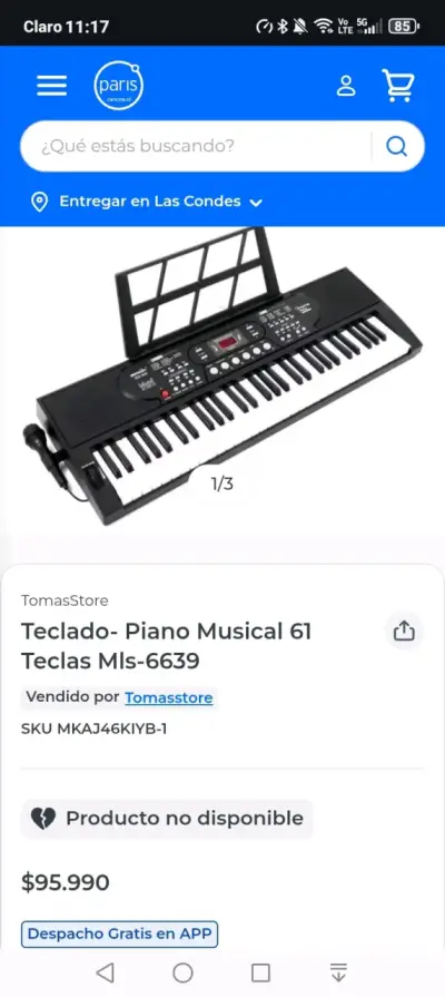 Teclado musical 61 teclas (sin micrófono) - miniatura 1