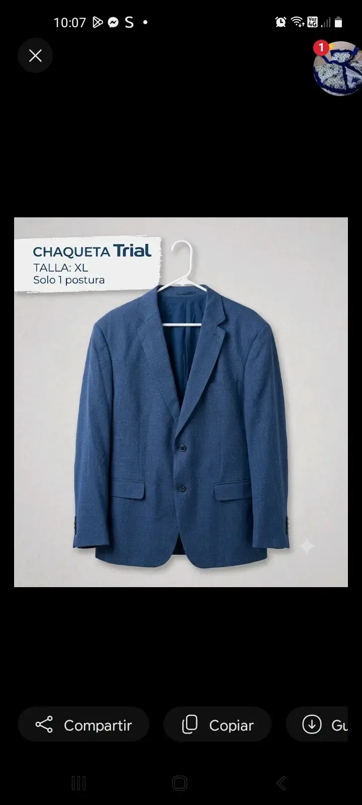Chaqueta azul Trial talla XL en buen estado